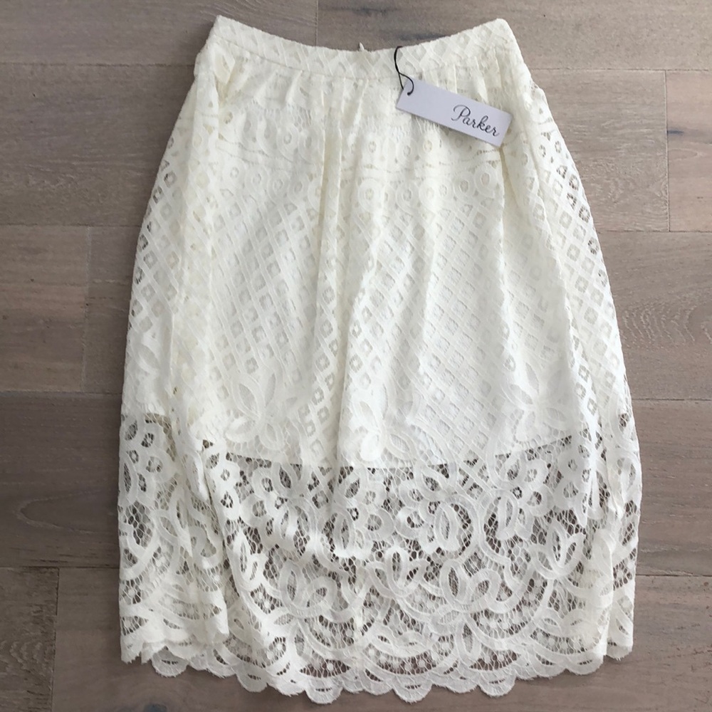 Parker white lace skirt size 4
